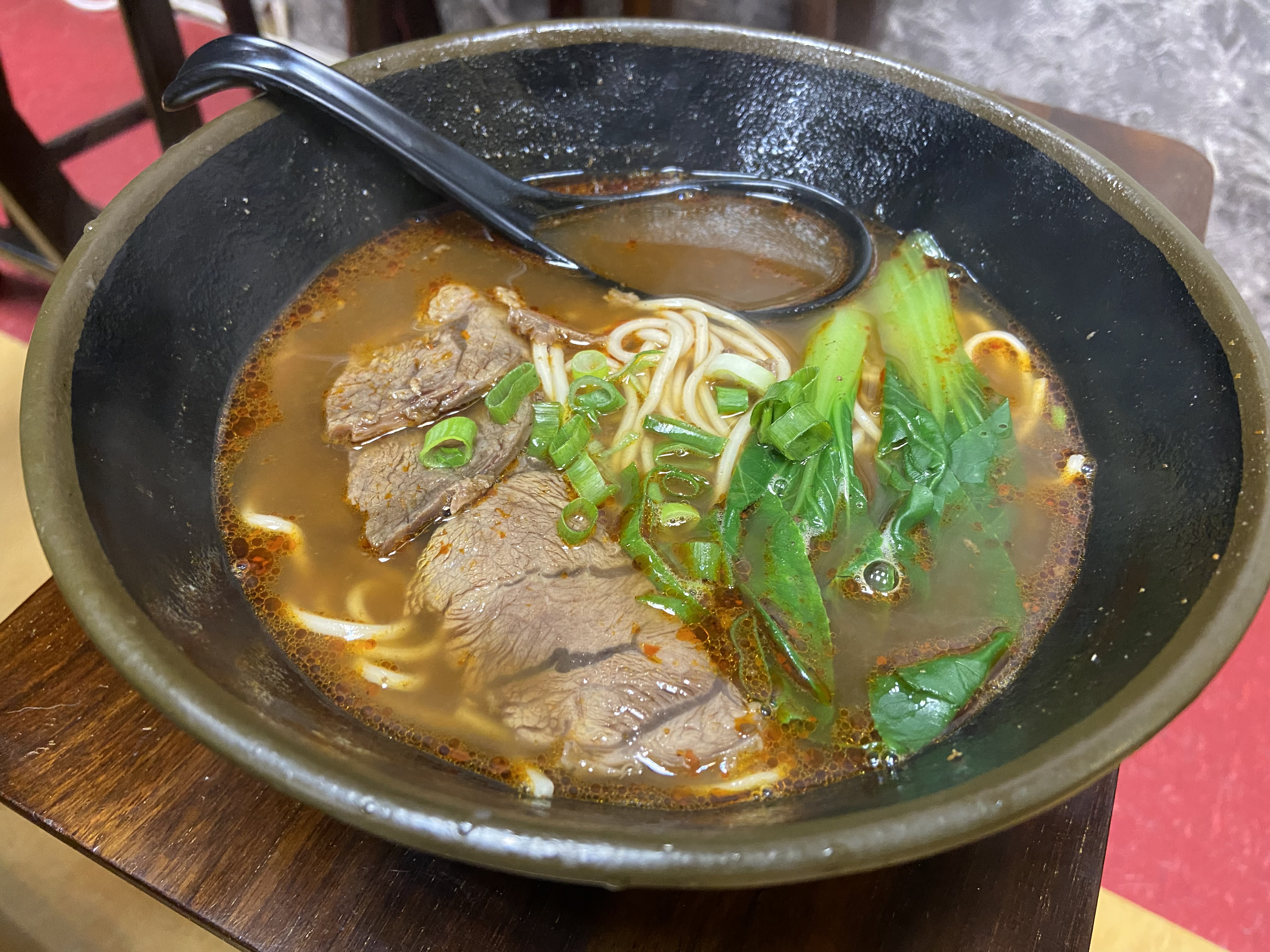 bowl of noodles with beef