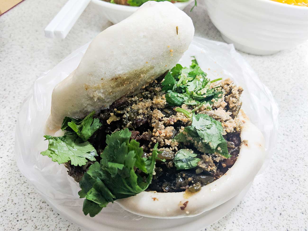 steamed bun with pork filling